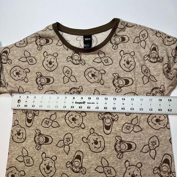 Disney Tan Brown Winnie The Pooh Long Sleeve Top Bottom Pajama Set Size Small - Picture 7 of 10